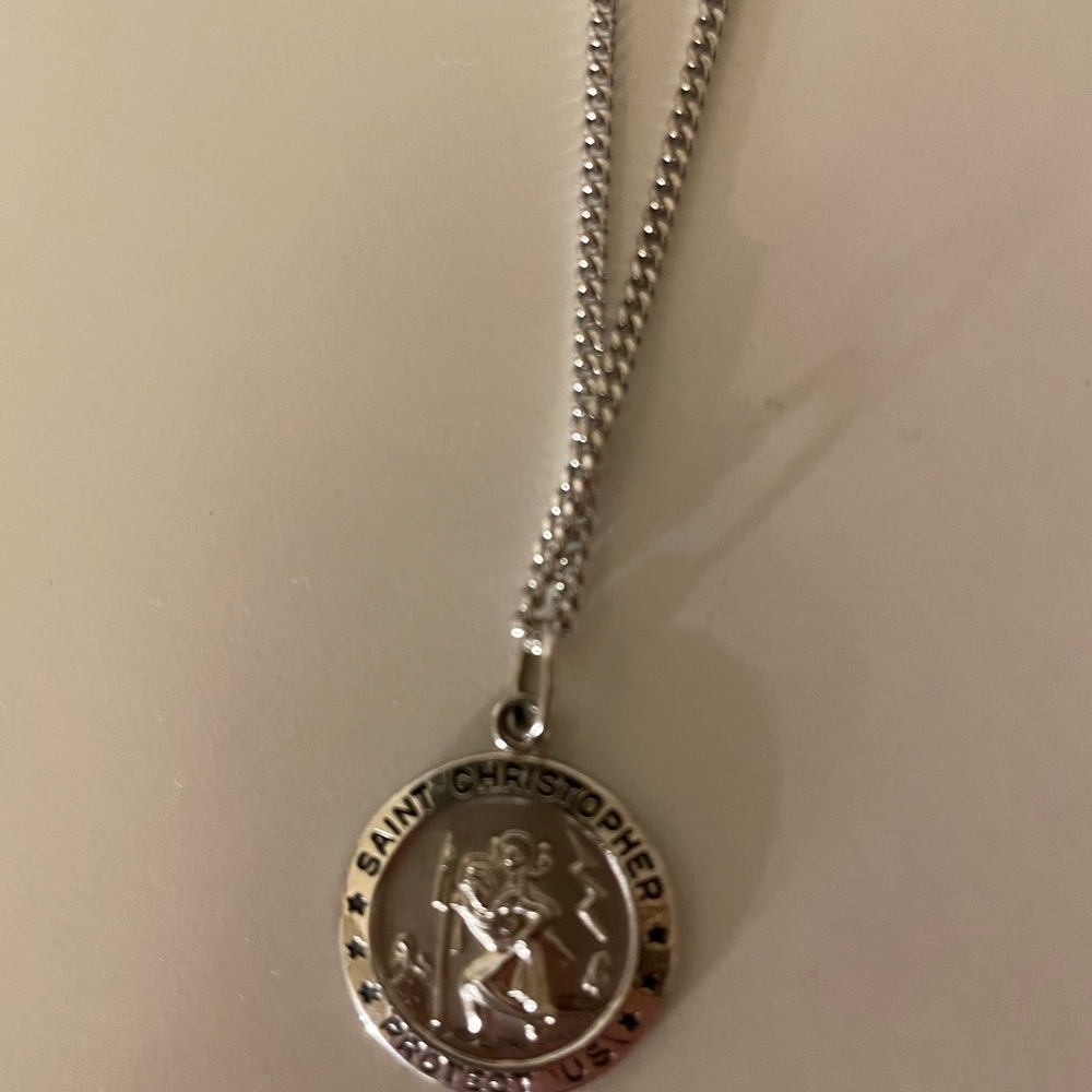 Saint Christopher Silver Pendant Necklace